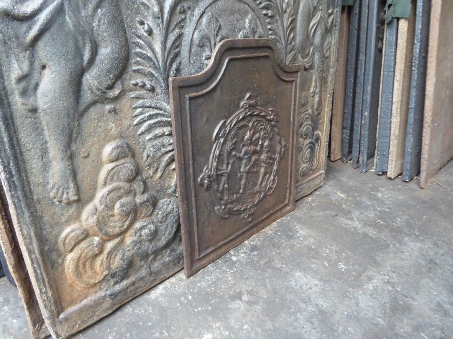 Antique French Napoleon III 'Children Playing' Fireback / Backsplash, 19th C. photo buy