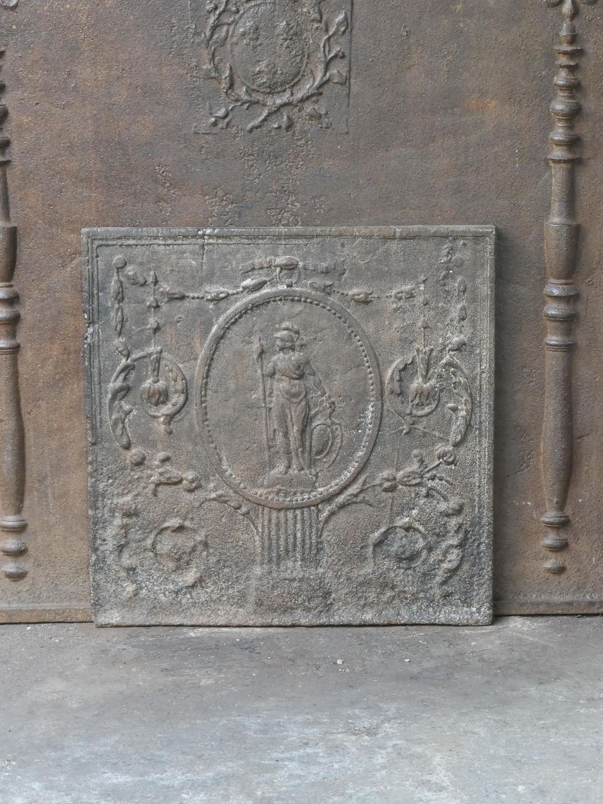 Antique French Neoclassical 'Minerva' Fireback / Backsplash, 18th 19th Century photo for sale