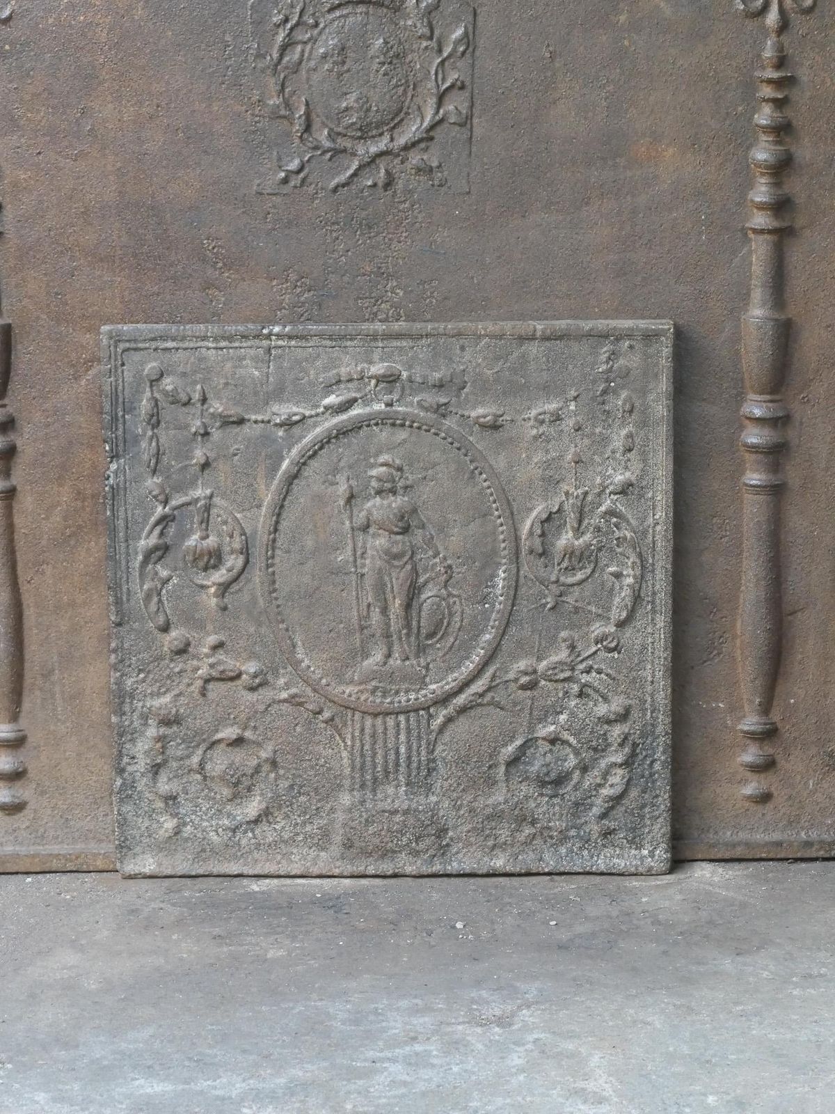 Antique French Neoclassical 'Minerva' Fireback / Backsplash, 18th 19th Century photo Home Fixtures