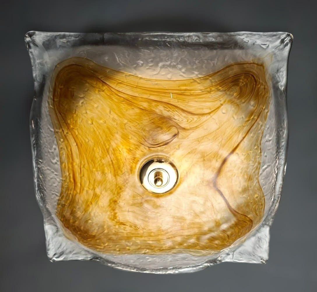 Square Flush Mount / Sconce By Mazzega, 2 Available photo for sale