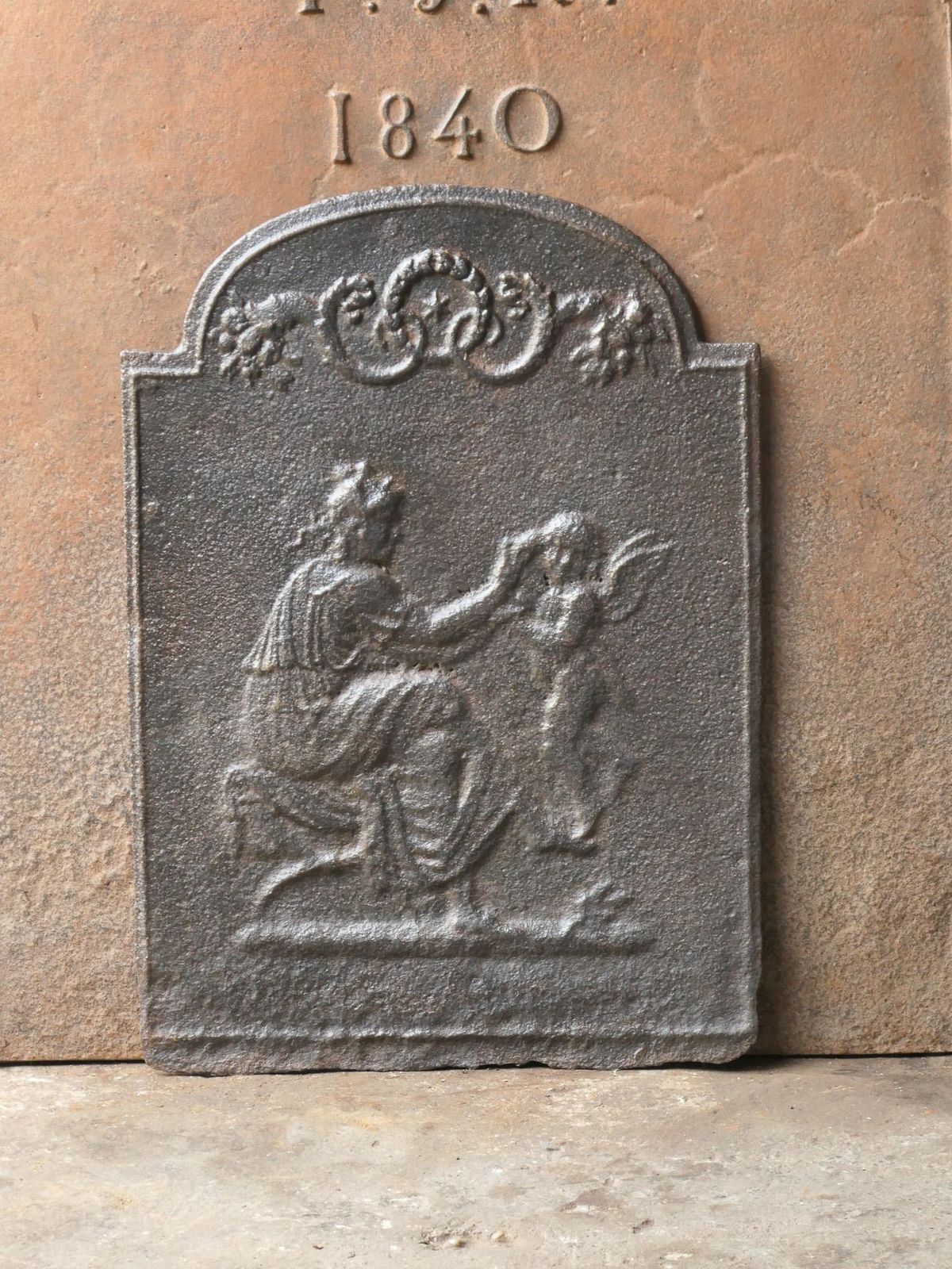 French Neoclassical Style 'Woman With Cupid' Fireback / Backsplash photo furniture