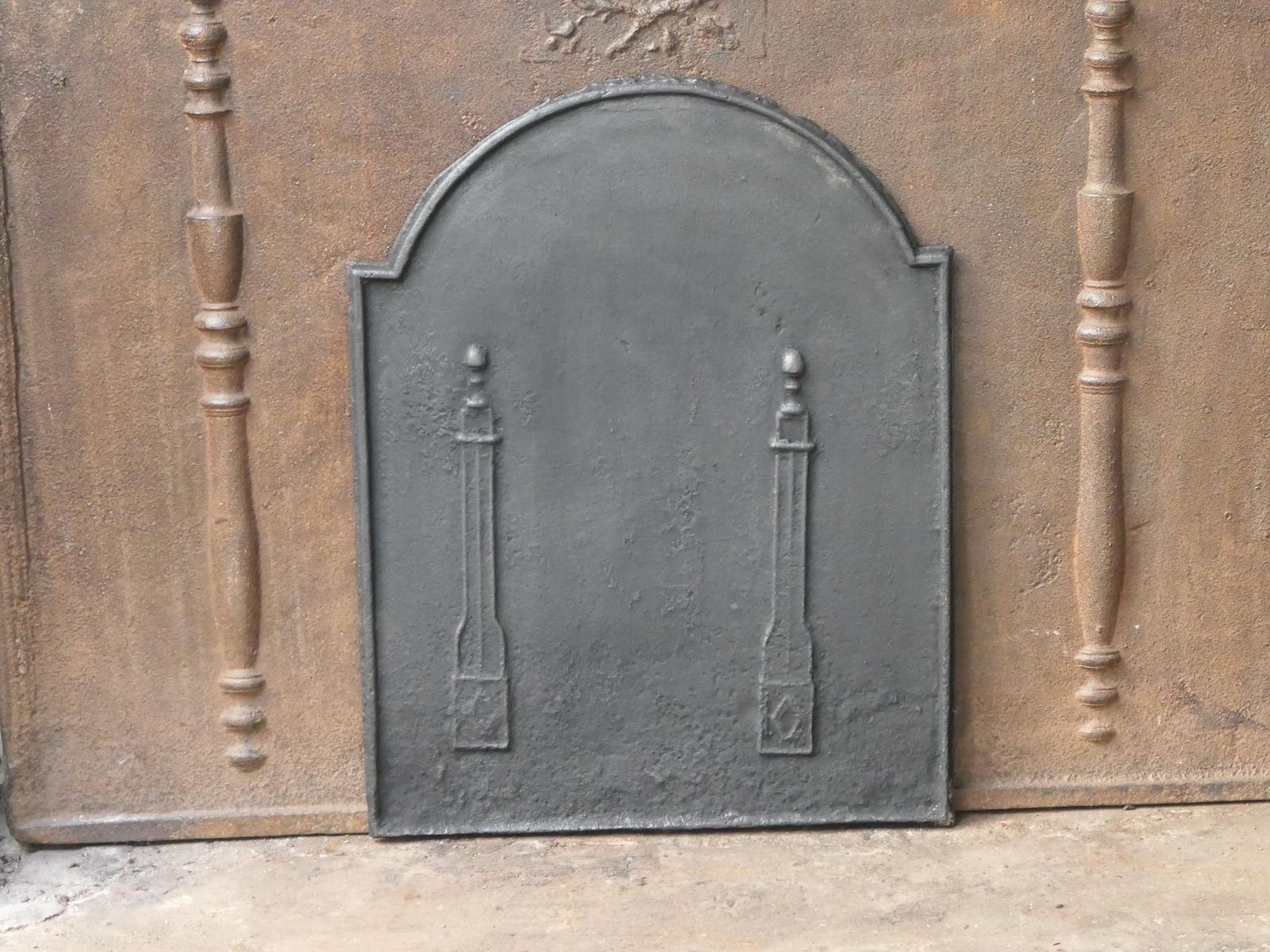 Antique French 'Pillars Of Freedom' Fireback / Backsplash, 18th   19th C. photo Home Fixtures