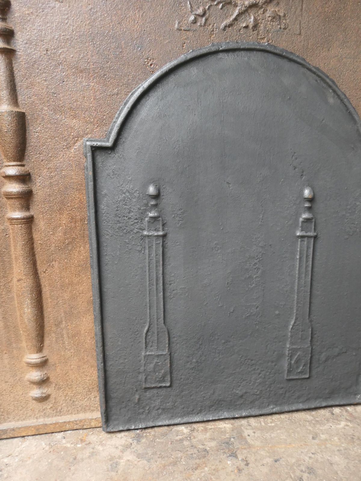 Antique French 'Pillars Of Freedom' Fireback / Backsplash, 18th   19th C. photo vinterior