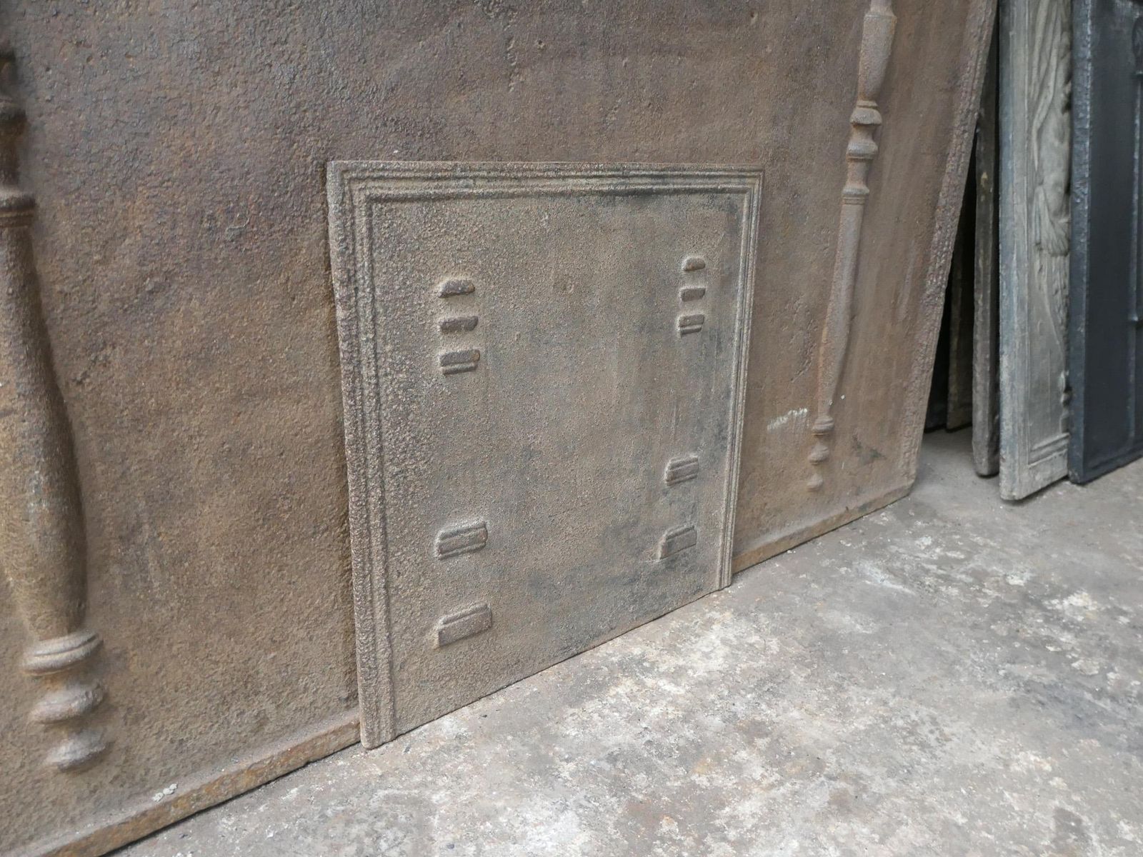 Home Fixtures Antique French 'Pillars Of Freedom' Fireback / Backsplash, 19th C. photo