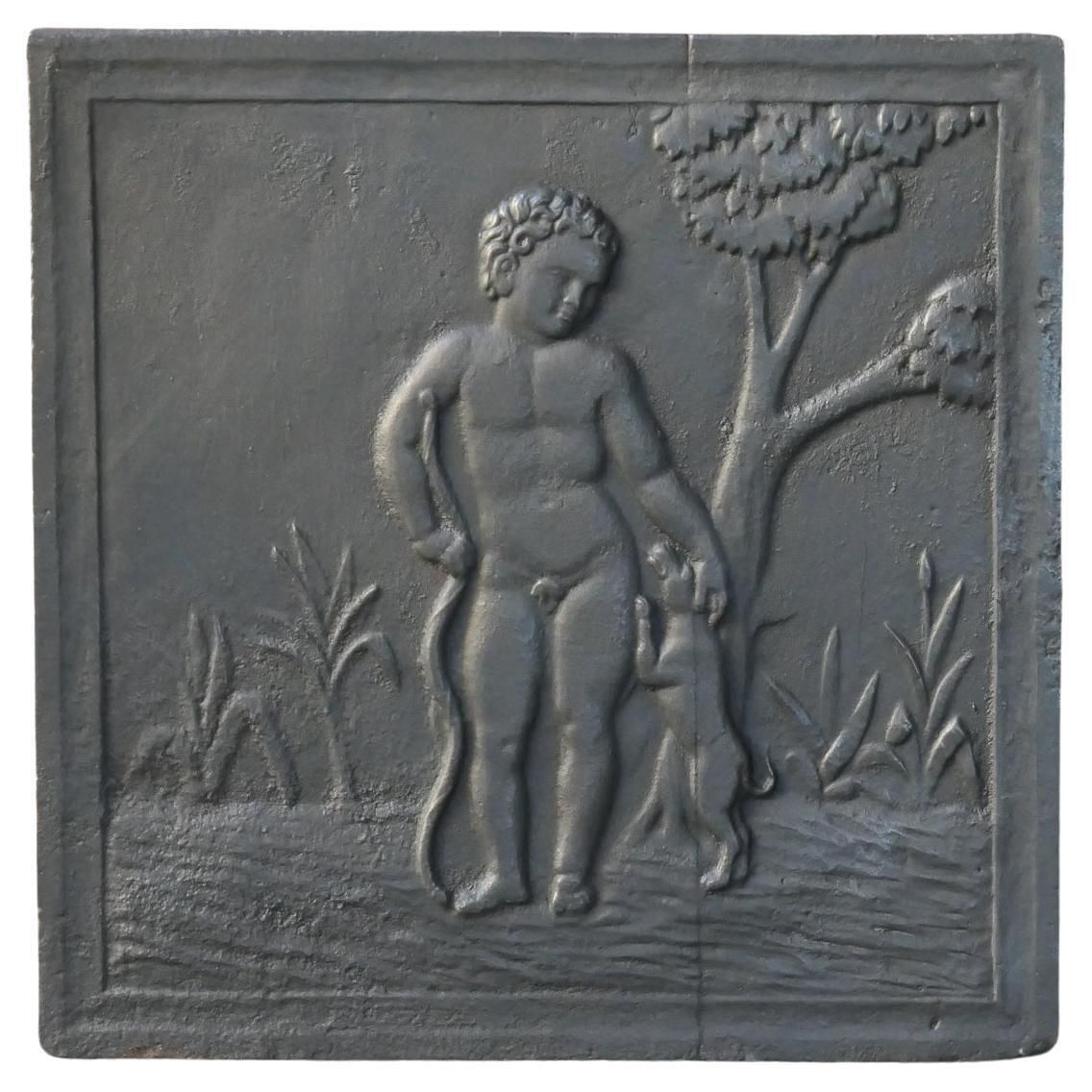 French Napoleon III Style 'Boy With Dog' Fireback / Backsplash
