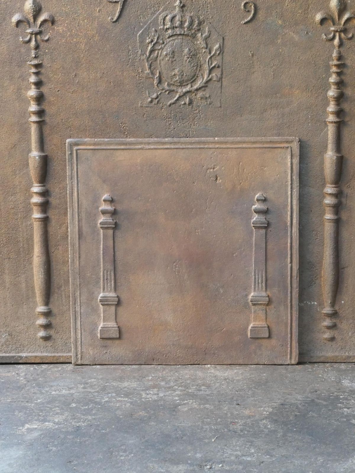 Antique French 'Pillars Of Freedom' Fireback / Backsplash, 18th   19th C. photo Home Fixtures