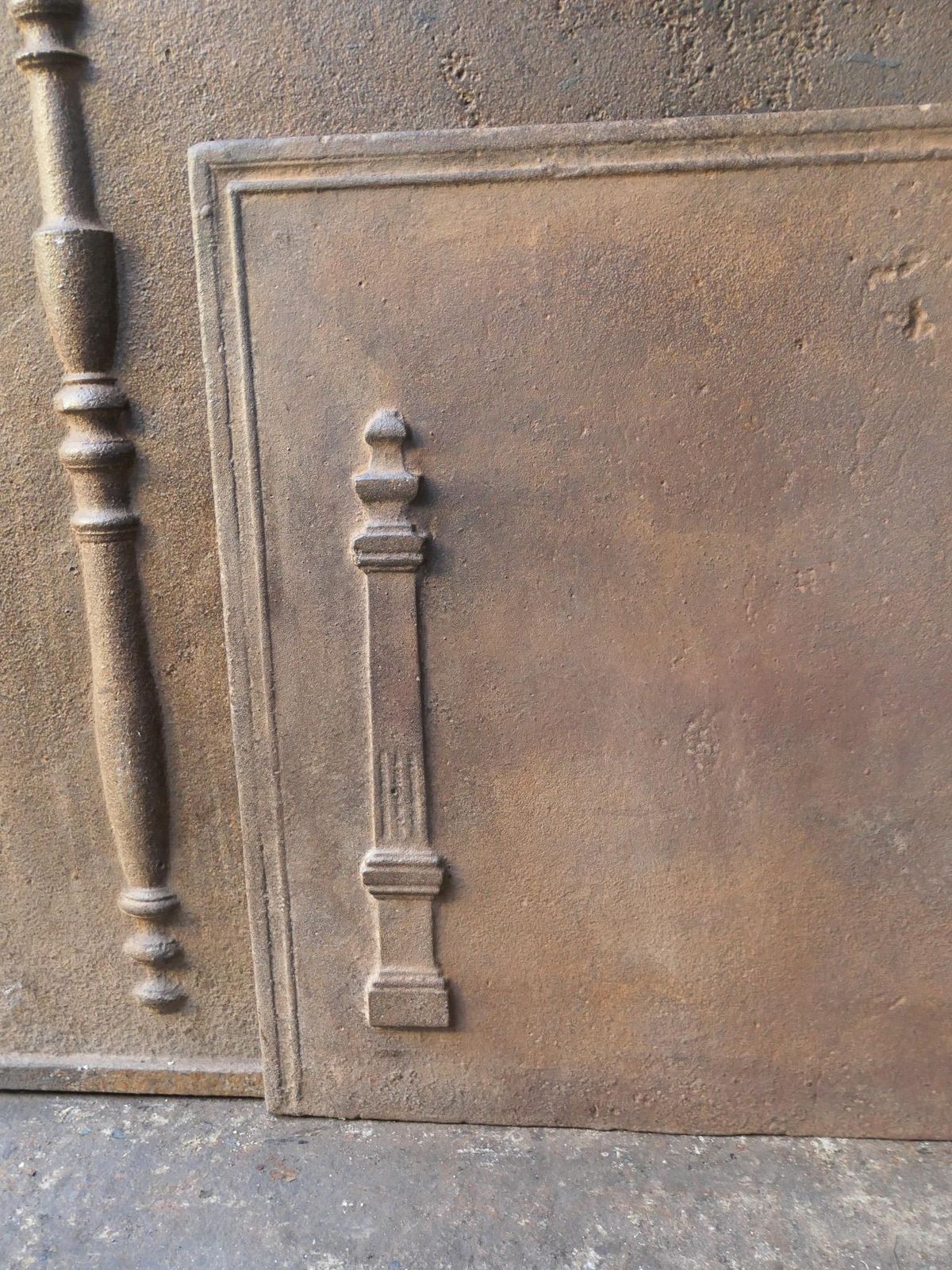 photo for sale Antique French 'Pillars Of Freedom' Fireback / Backsplash, 18th   19th C.