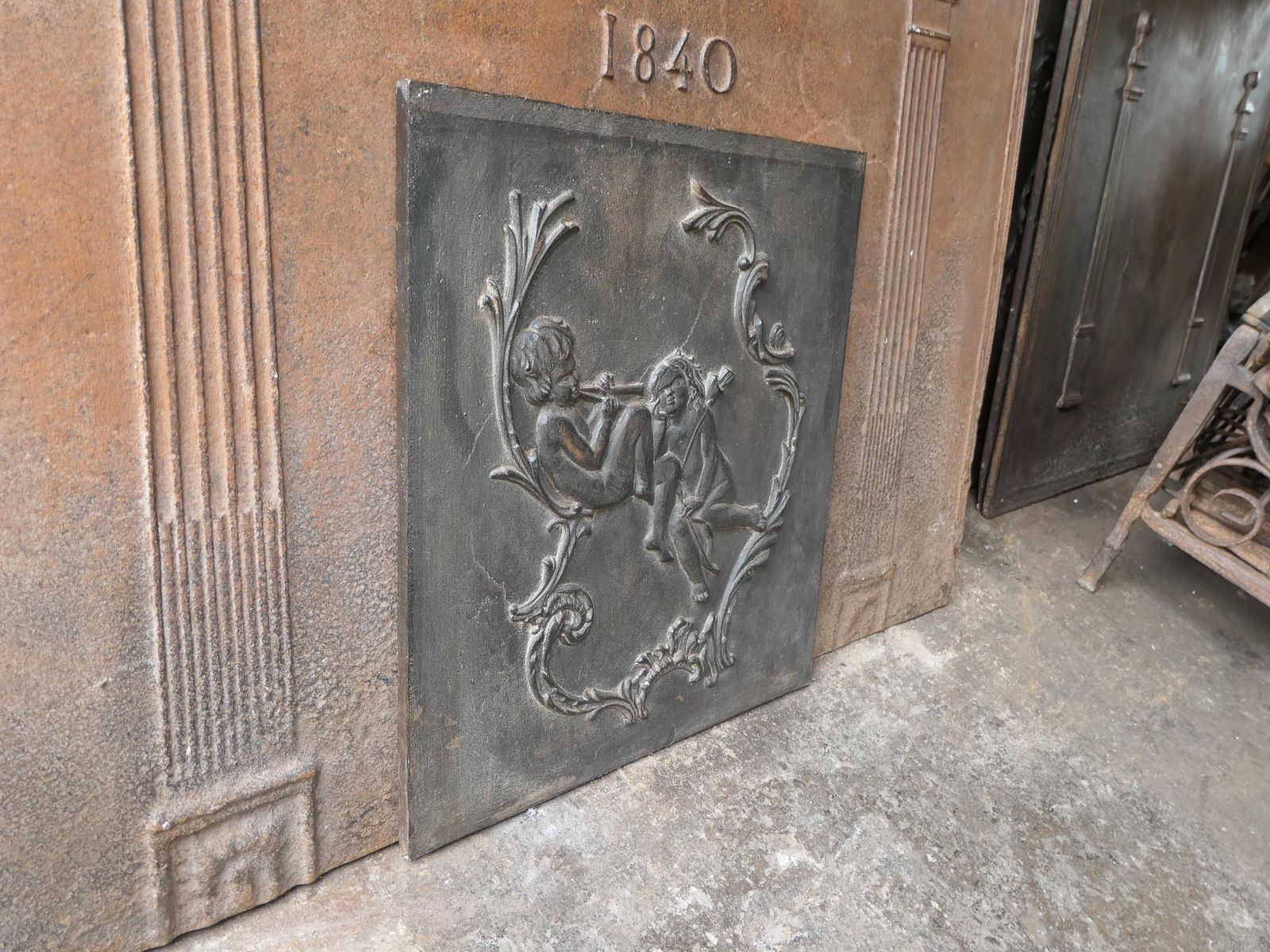 photo for sale French Victorian Style 'Allegory Of Love' Fireback / Backsplash, 20th Century