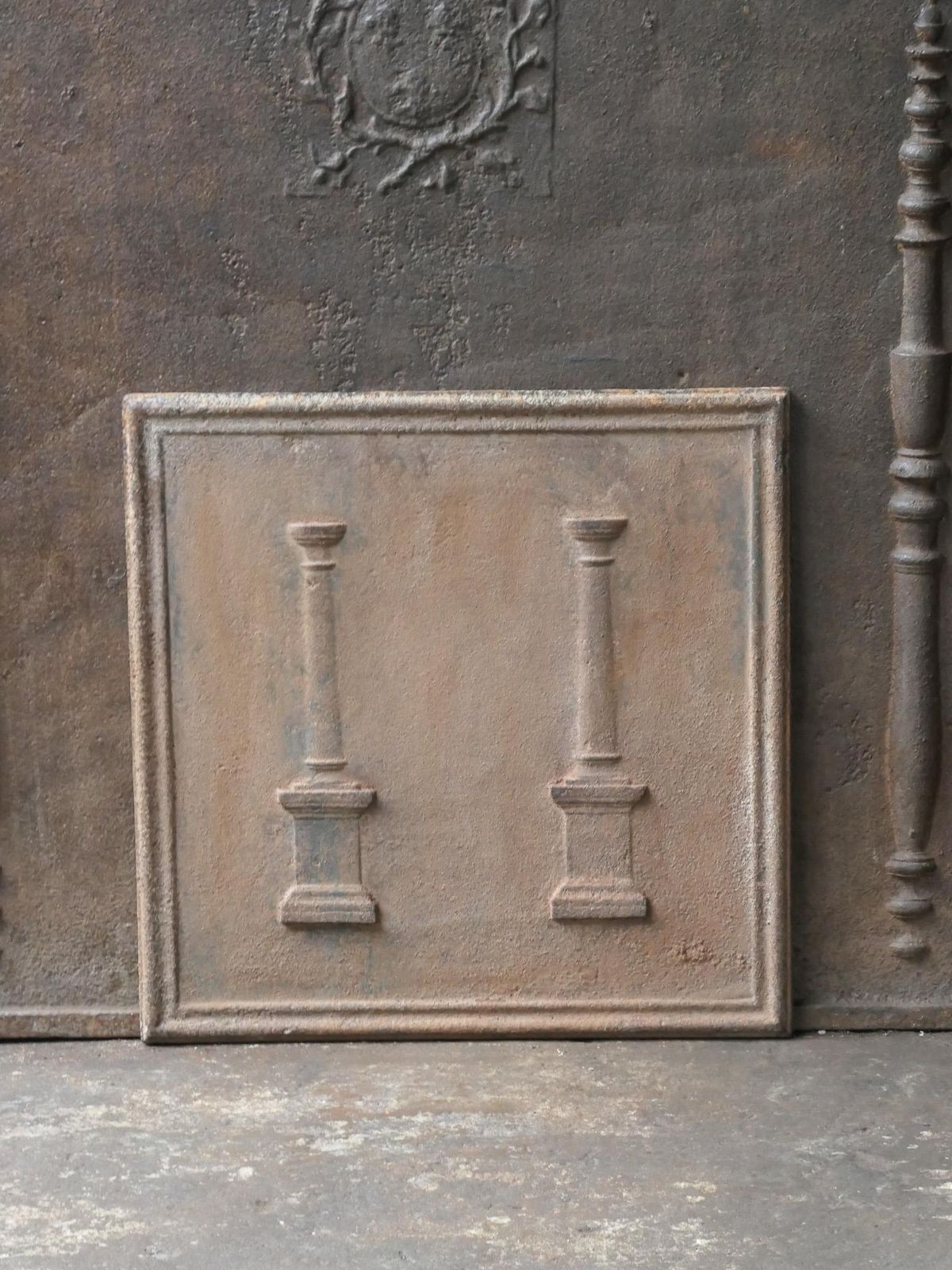 Antique French 'Pillars Of Freedom' Fireback / Backsplash, 18th   19th C. photo for sale