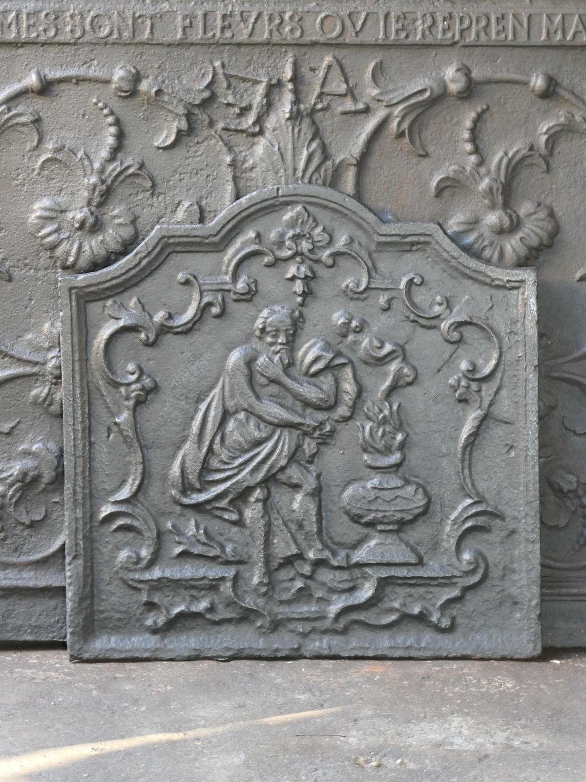 French 18th Century Louis XV 'Winter' Fireback / Backsplash photo for sale