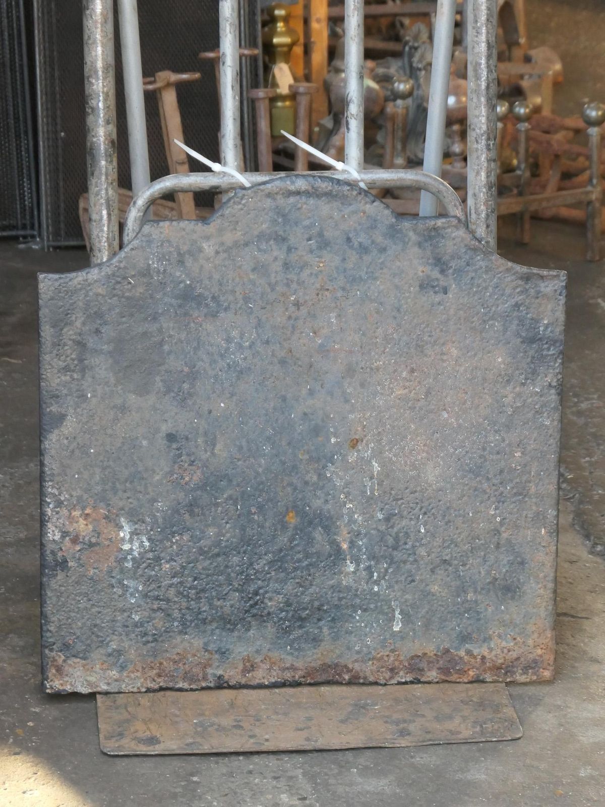 French 18th Century Louis XV 'Winter' Fireback / Backsplash photo vintage