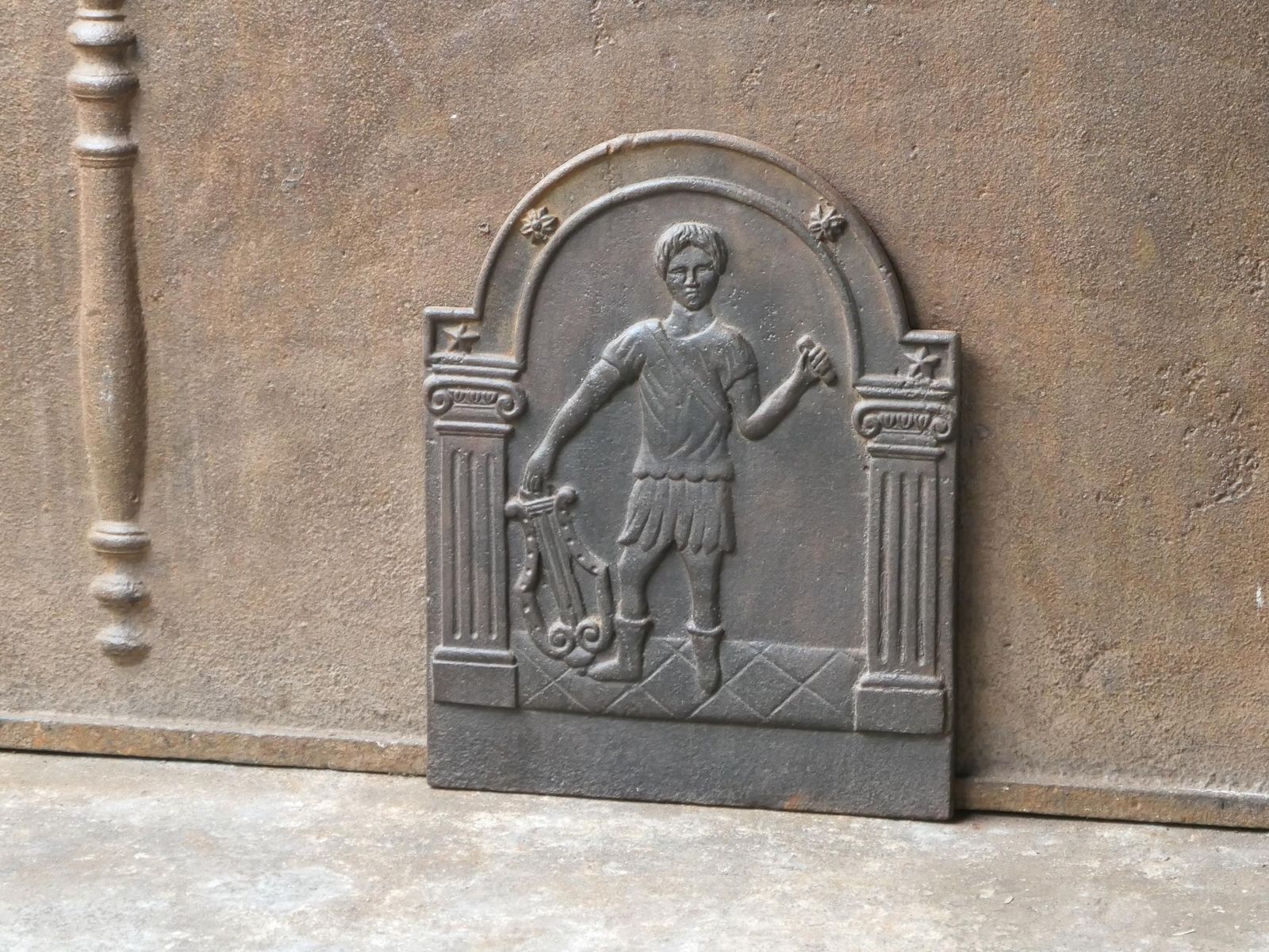 French Napoleon III 'Apollo With Lyre' Fireback / Backsplash, 19th Century photo Home Fixtures