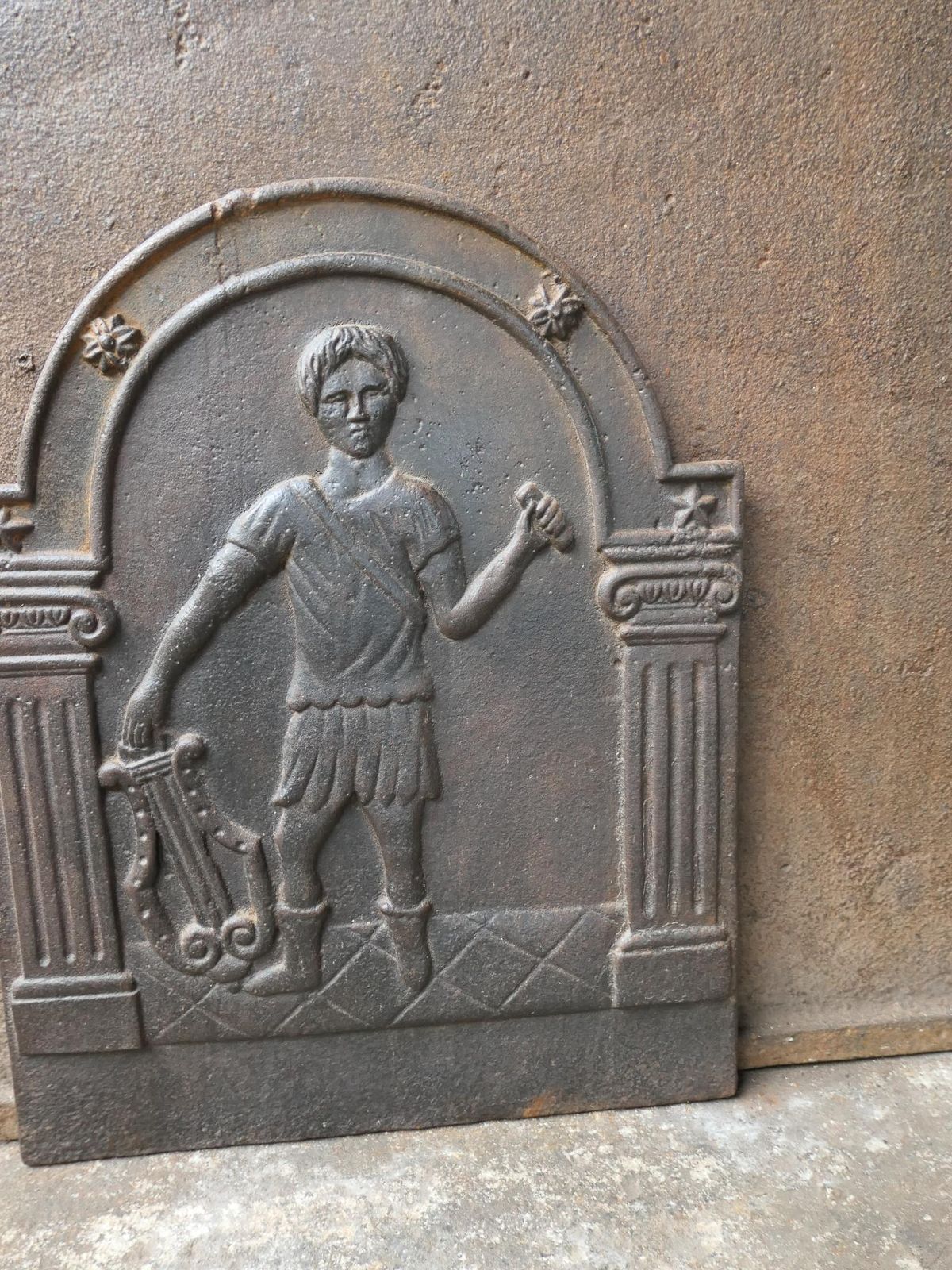 French Napoleon III 'Apollo With Lyre' Fireback / Backsplash, 19th Century photo buy