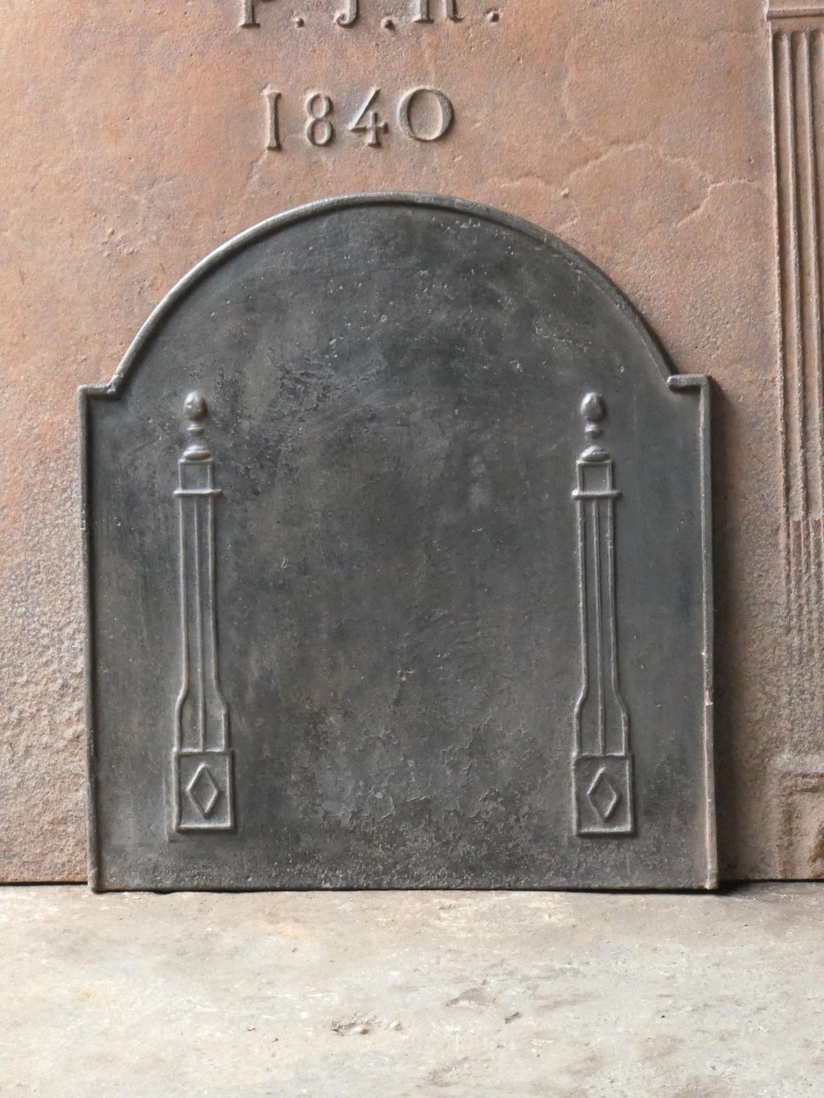 Antique French 'Pillars Of Freedom' Fireback / Backsplash, 18th   19th Century photo furniture
