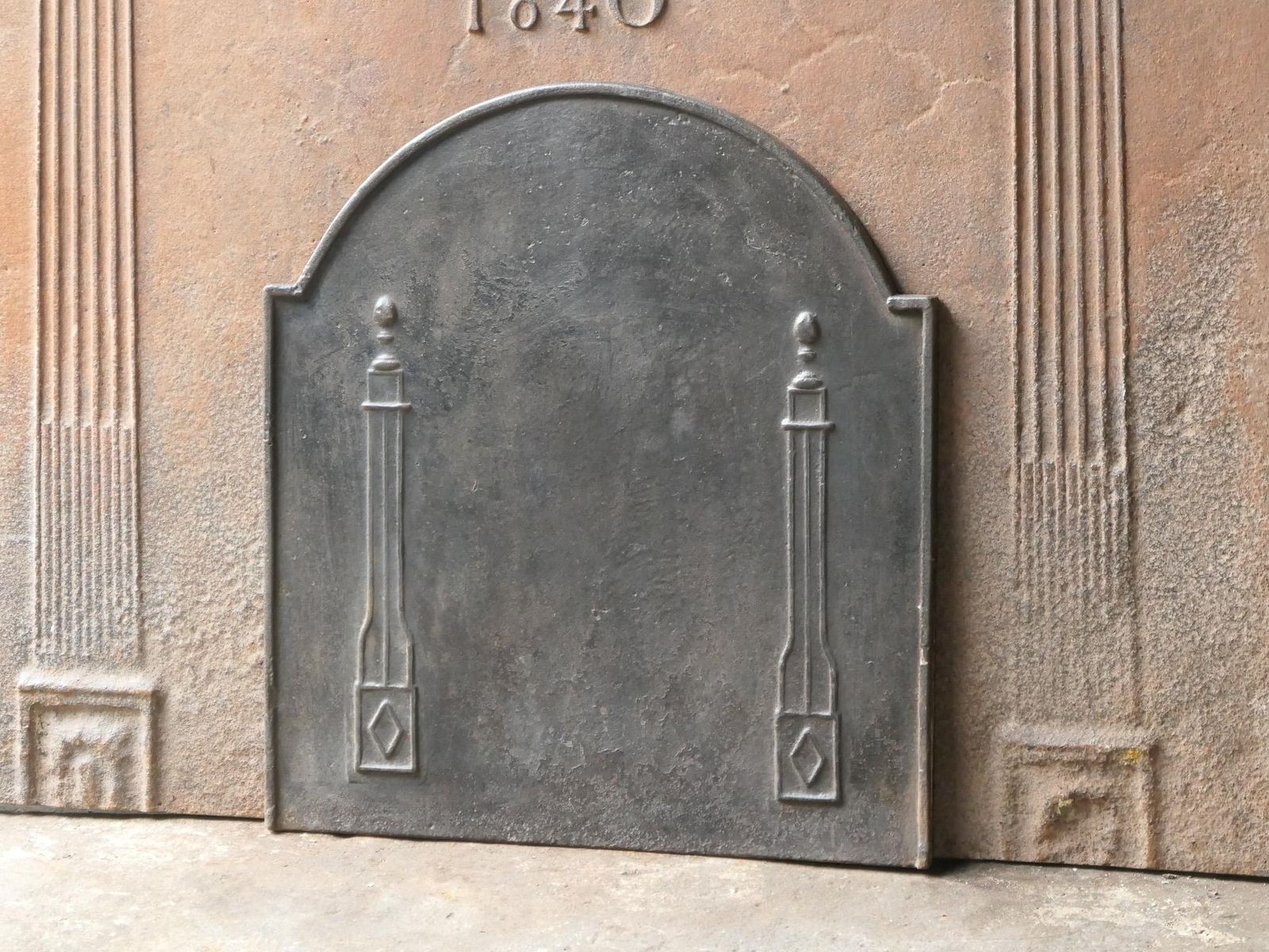 Antique French 'Pillars Of Freedom' Fireback / Backsplash, 18th   19th Century photo Home Fixtures