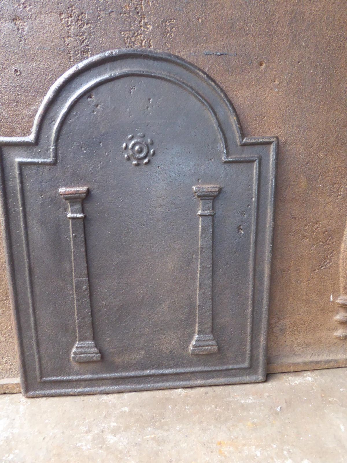 Antique French Neoclassical 'Pillars Of Freedom' Fireback / Backsplash photo buy