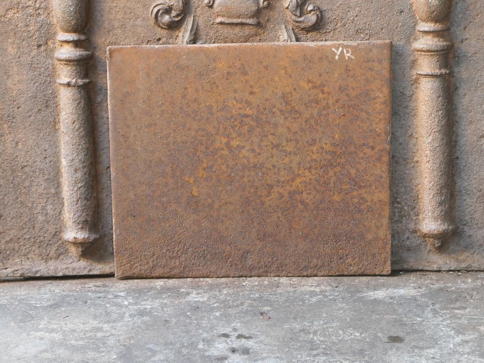 Antique French Neoclassical 'Pillars Of Freedom' Fireback /Backsplash photo vintage