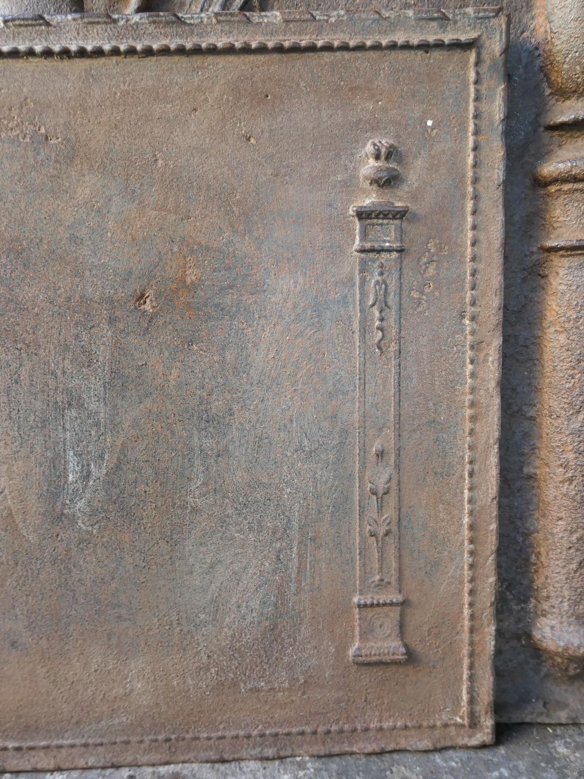 Antique French Neoclassical 'Pillars Of Freedom' Fireback / Backsplash photo vinterior