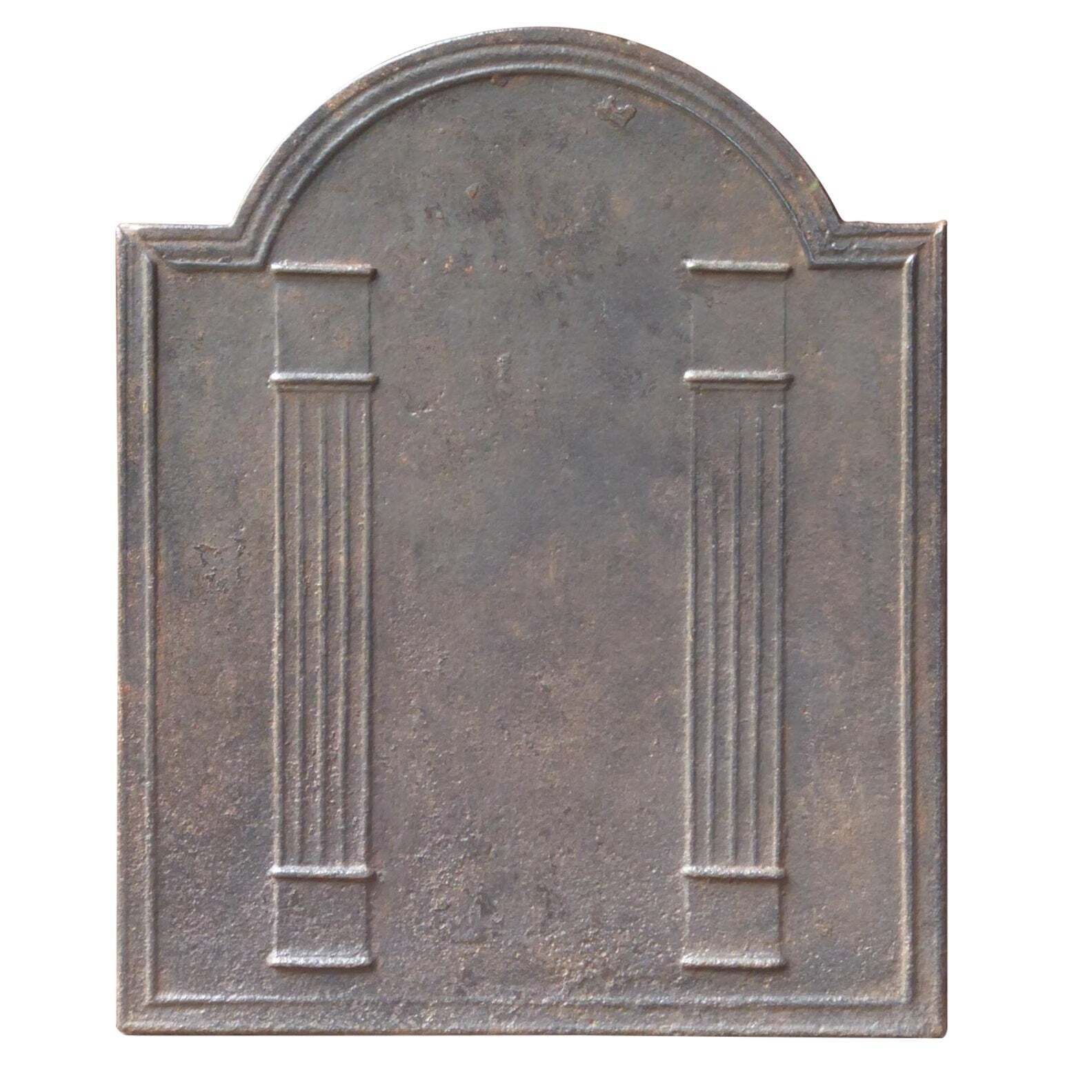 Antique French Neoclassical 'Pillars Of Freedom' Fireback / Backsplash