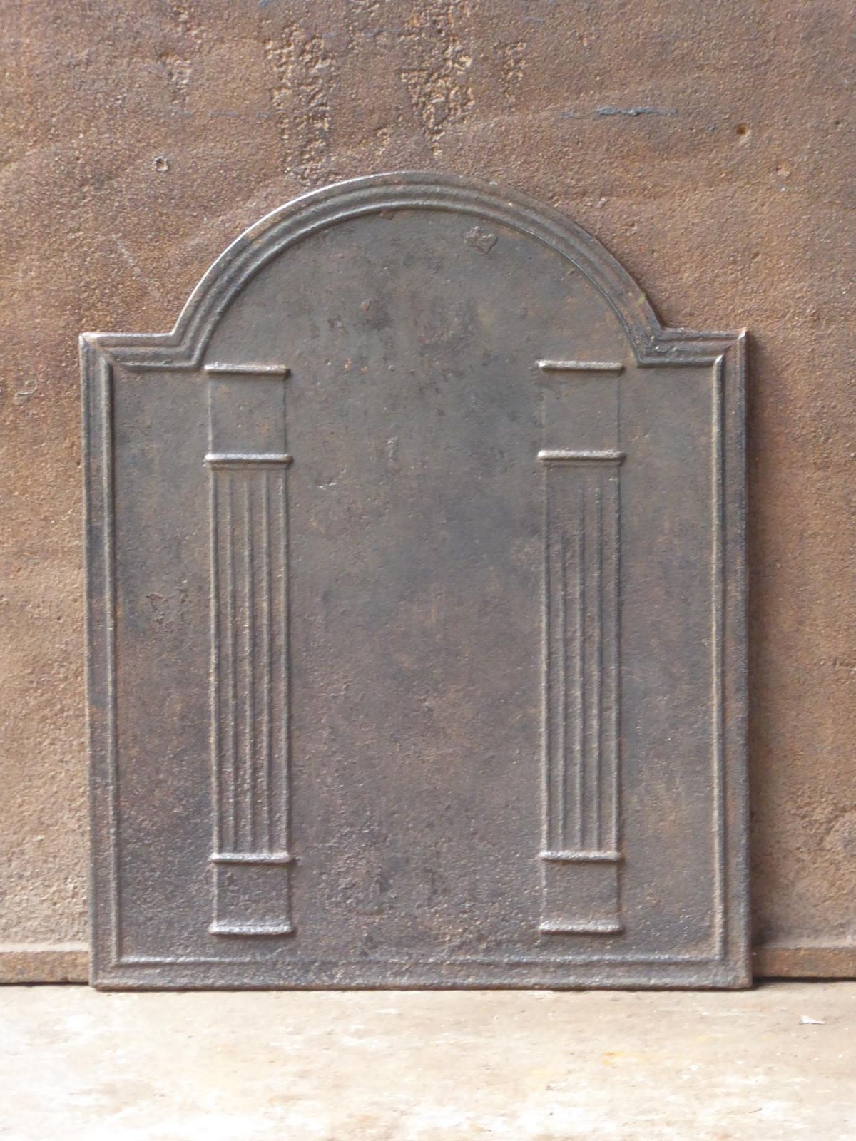 Antique French Neoclassical 'Pillars Of Freedom' Fireback / Backsplash photo for sale