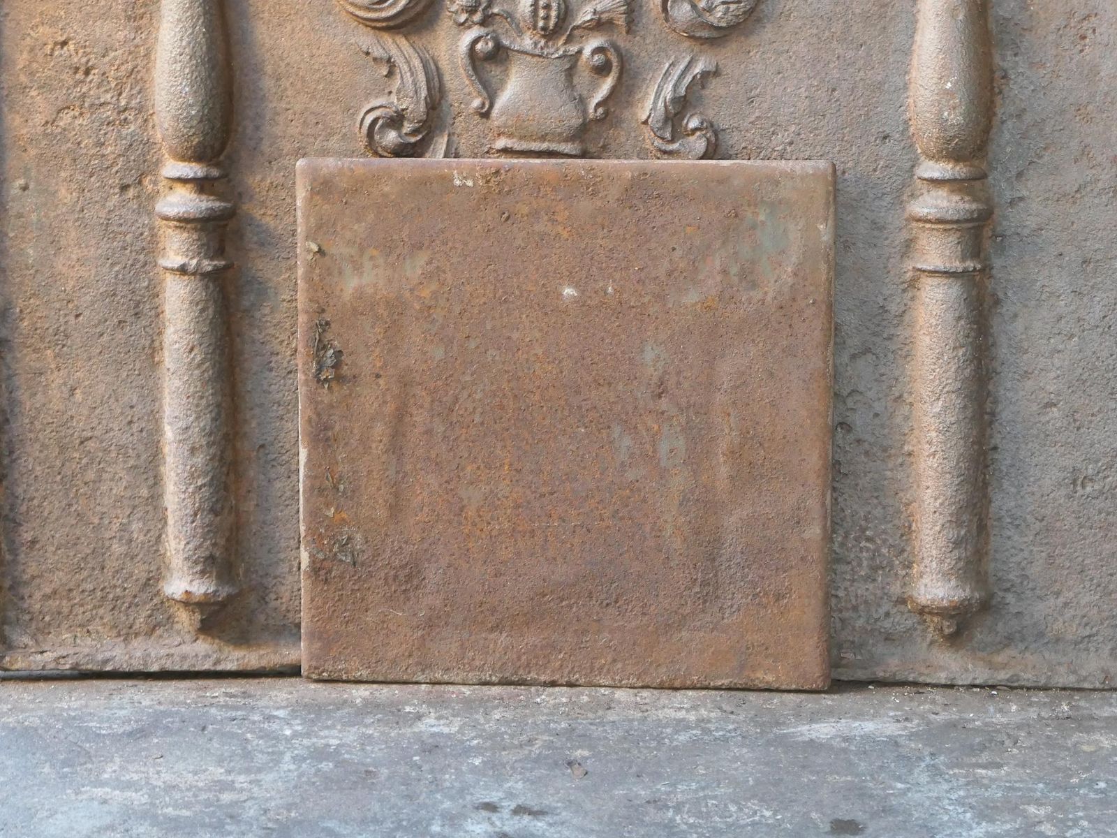 French Neoclassical 'Pillars Of Freedom' Fireback / Backsplash, 18th 19th C. photo vintage