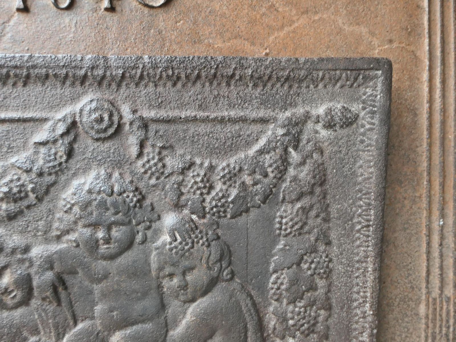 photo for sale Napoleon III Fireback / Backsplash Depicting Young Bacchus, 19th Century