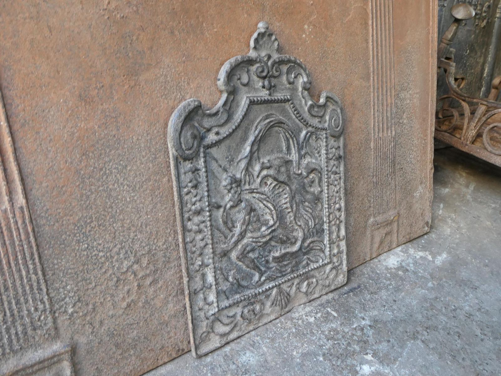 508.0 18th Century French Louis XV 'Scylla And Charybdis' Fireback / Backsplash photo