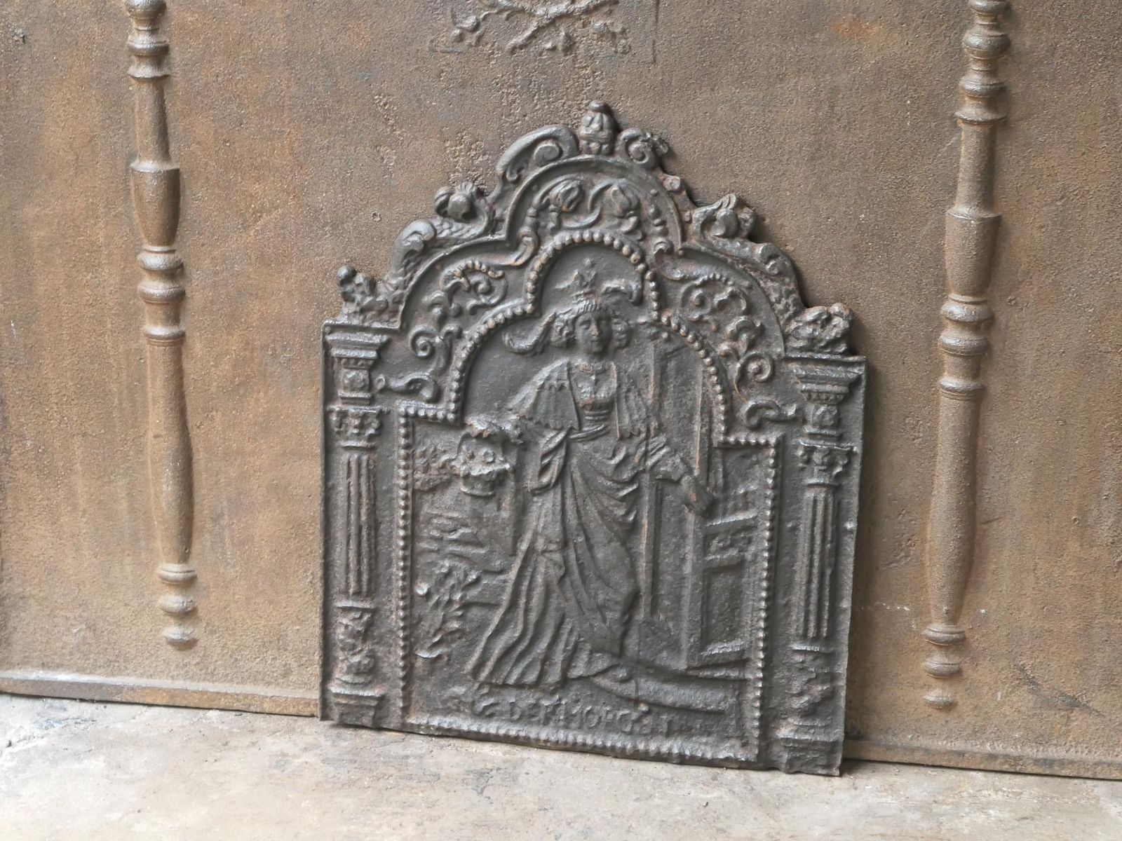 Antique French 'Allegory Of The Morning' Fireback / Backsplash, 18th   19th C. photo 508.0