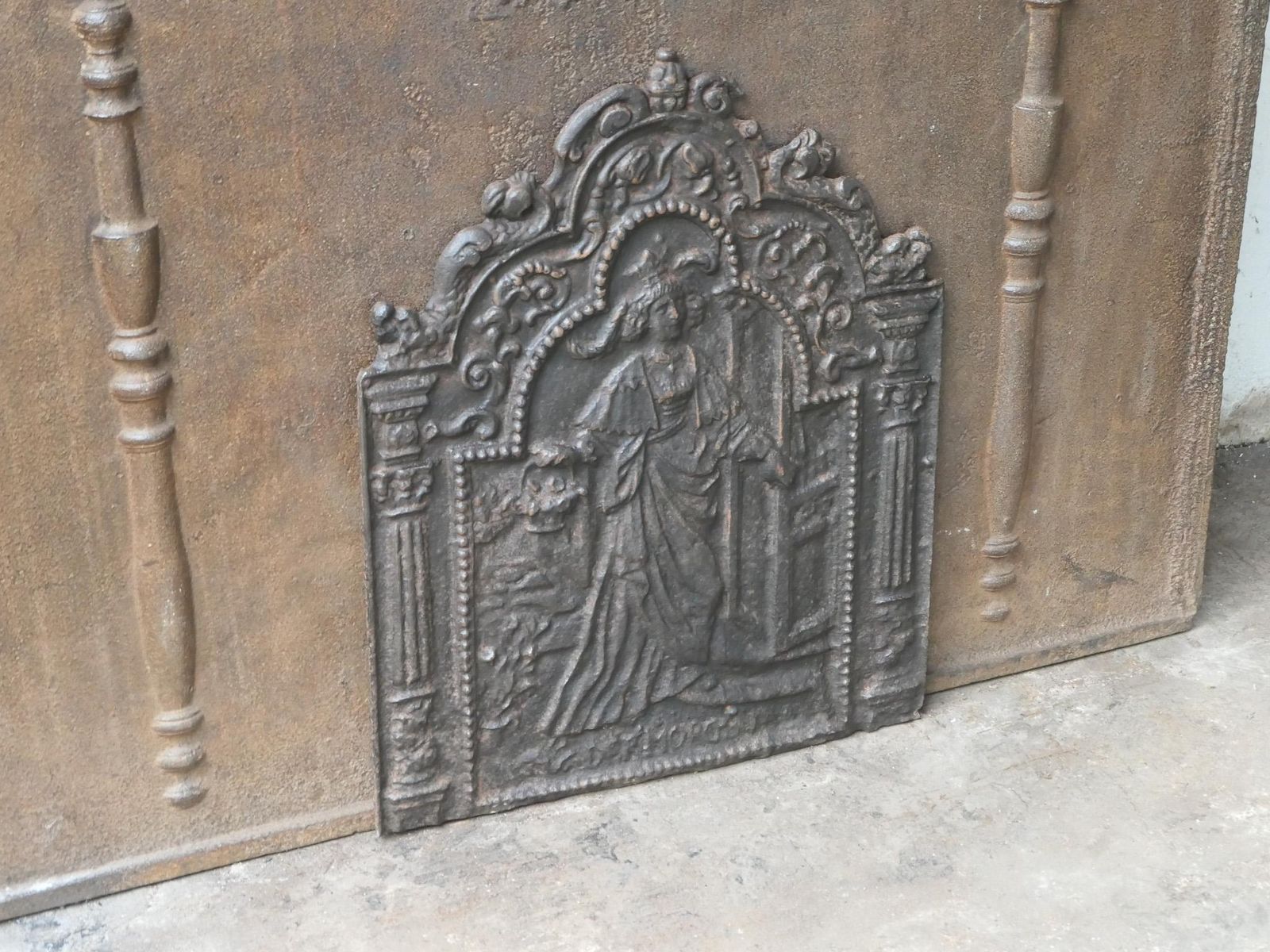 Antique French 'Allegory Of The Morning' Fireback / Backsplash, 18th   19th C. photo vinterior