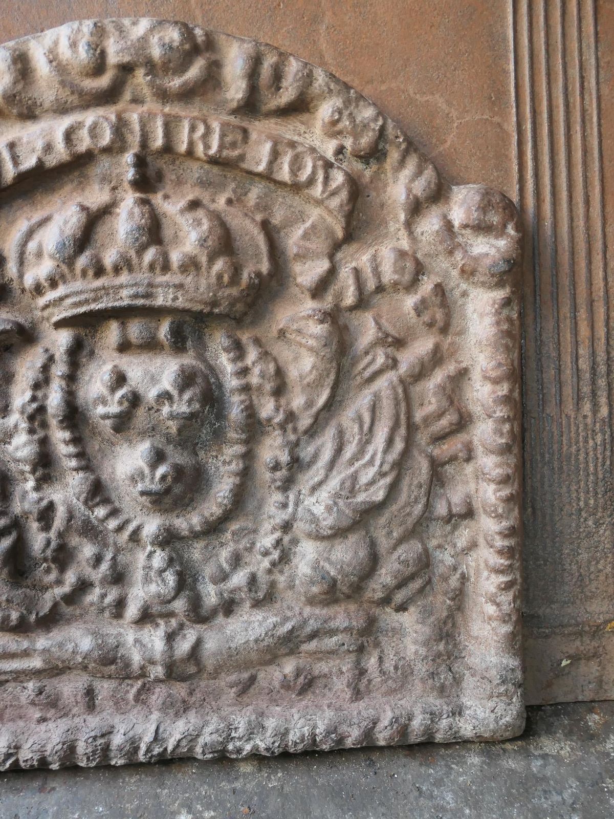 French Louis XIV Style 'Arms Of France' Fireback / Backsplash photo vintage