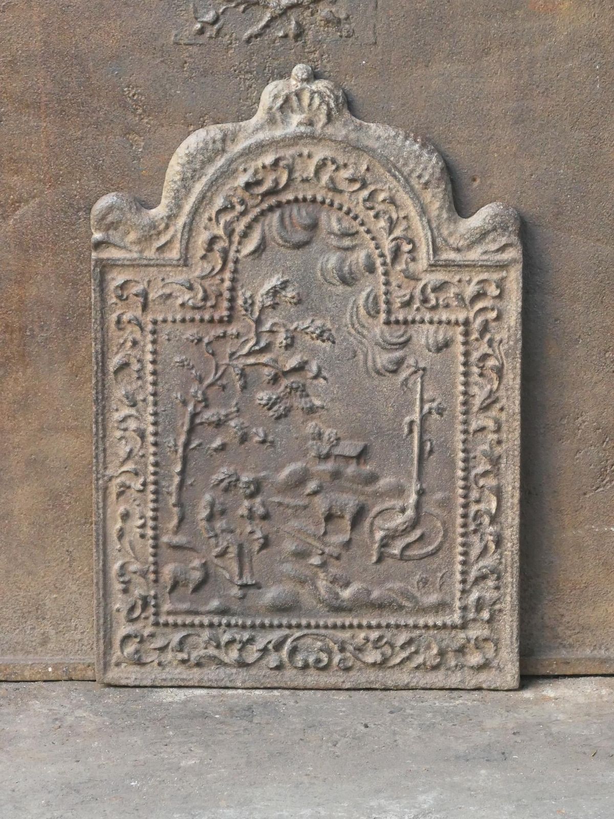 Antique Dutch Louis XV 'Rural Scene' Fireback / Backsplash, 18th Century photo furniture