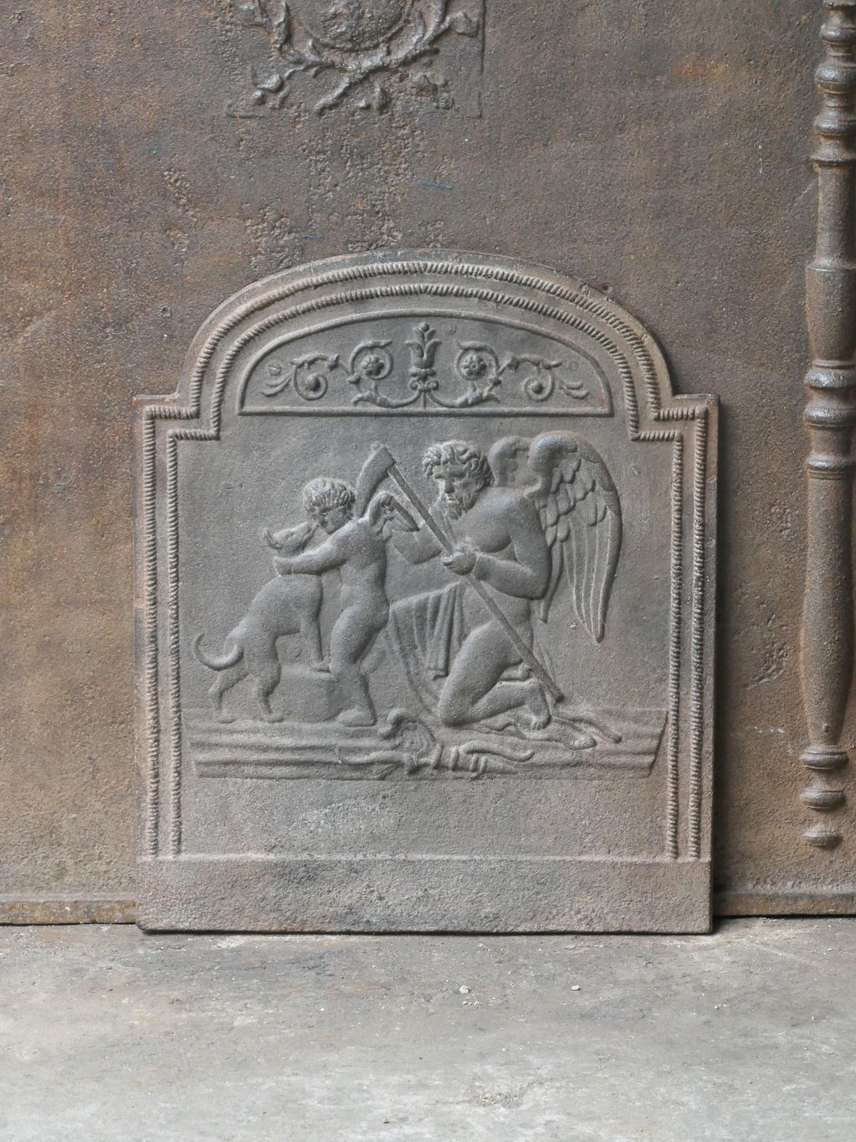 18th 19th Century French 'The Time' Fireback / Backsplash photo furniture