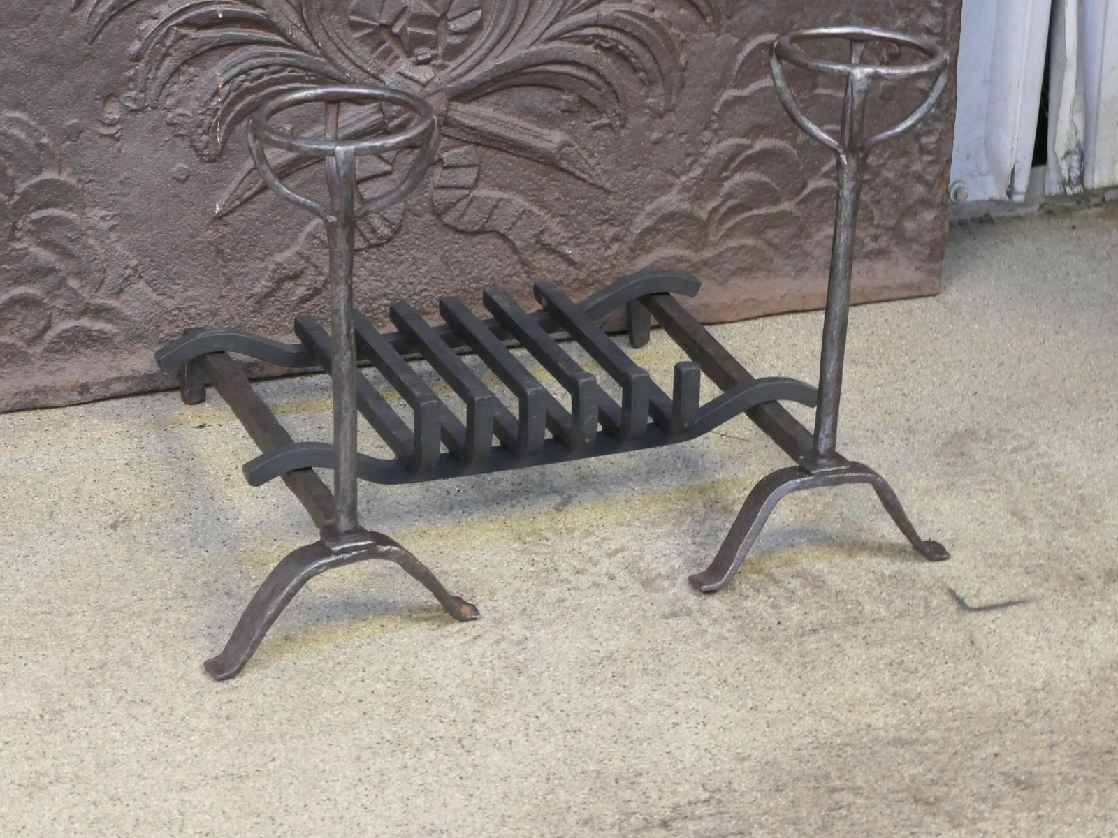 French Louis XV Period Fireplace Grate Or Fire Basket, 18th Century photo Home Fixtures