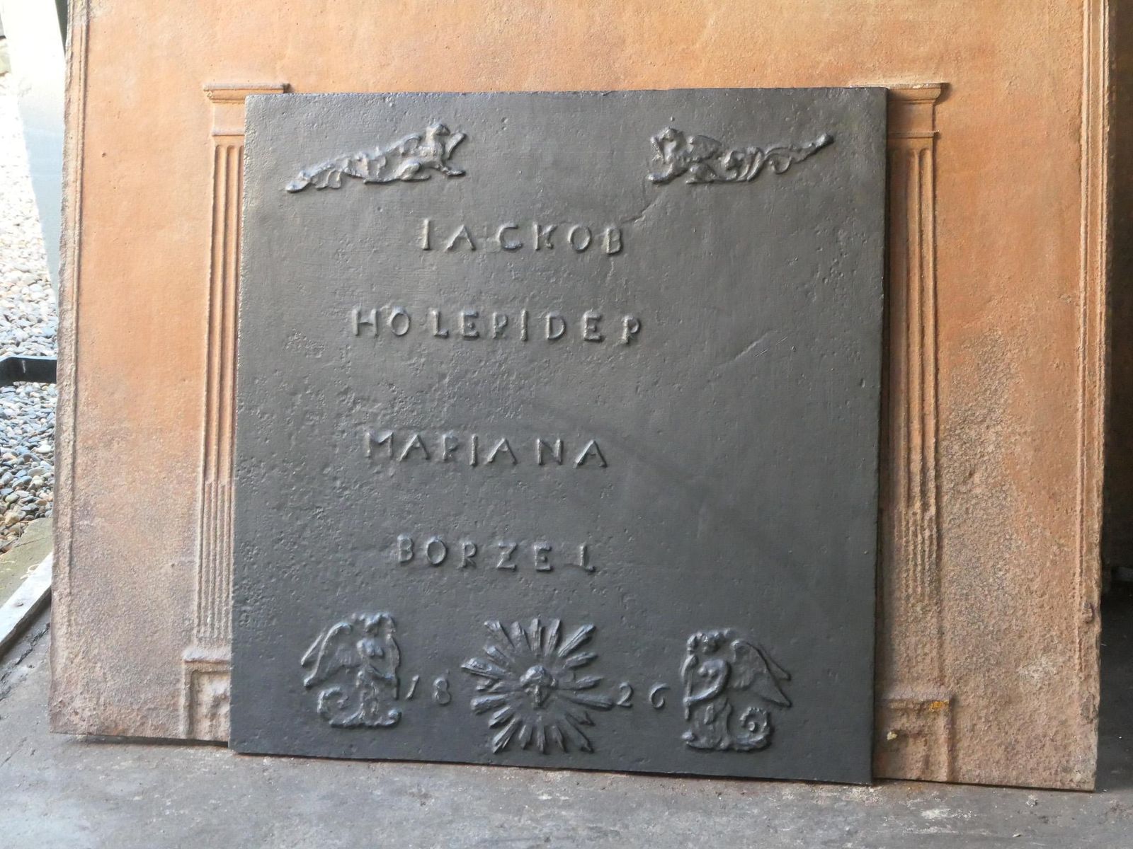Antique French 'Marriage' Fireback / Backsplash, 19th Century photo for sale