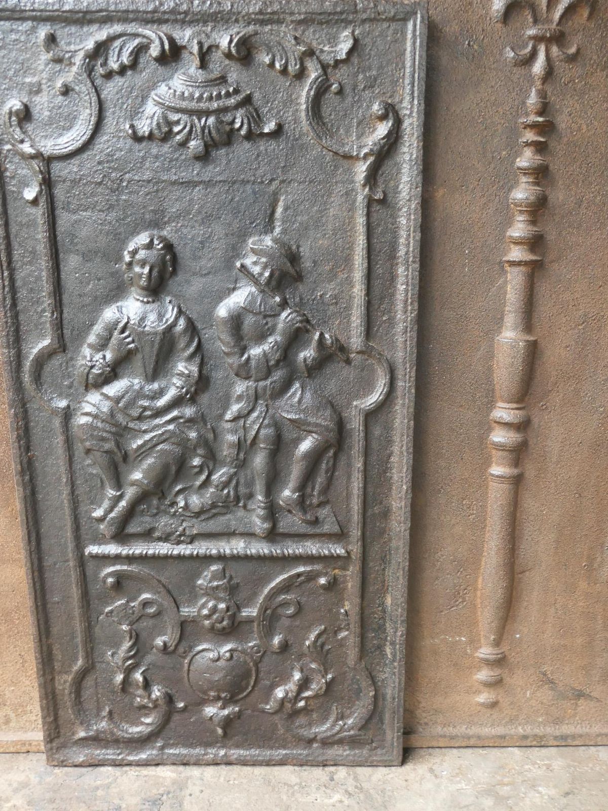 photo for sale 18th Century French Louis XV 'Man And Woman' Fireback / Backsplash