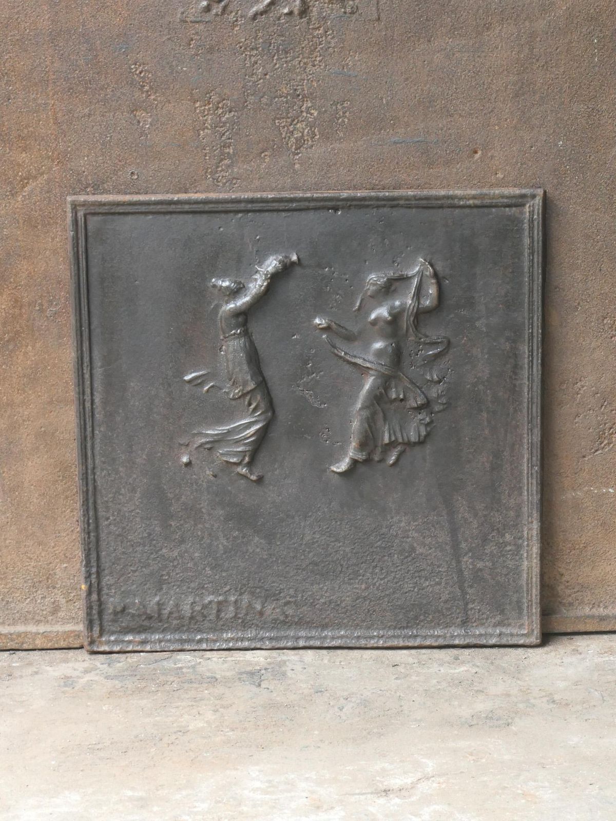 French Neoclassical 'Dancers' Fireback / Backsplash, 18th   19th Century photo for sale