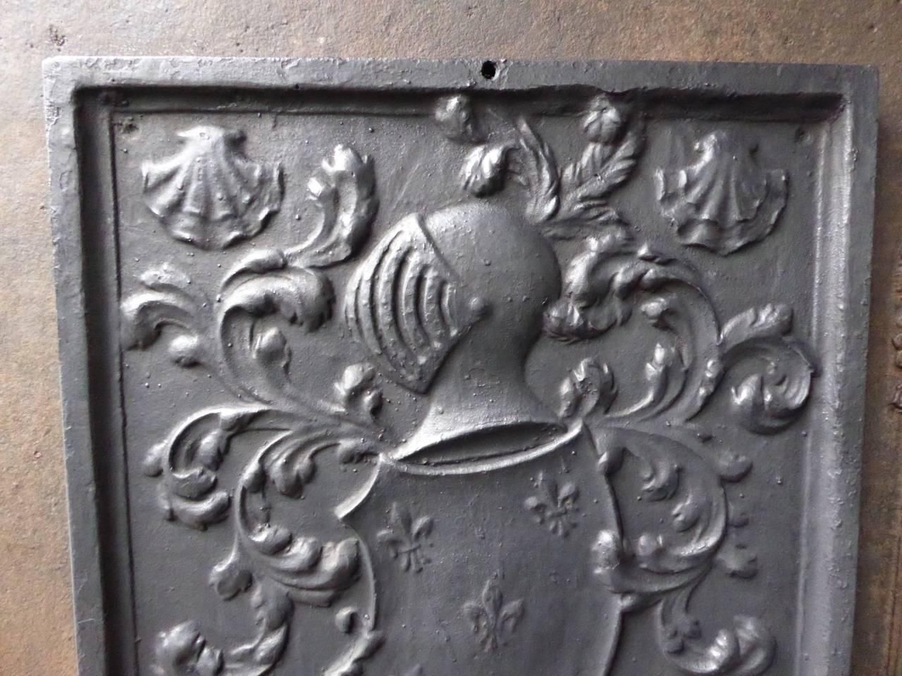 French 'Coat Of Arms' Fireback / Backsplash photo for sale