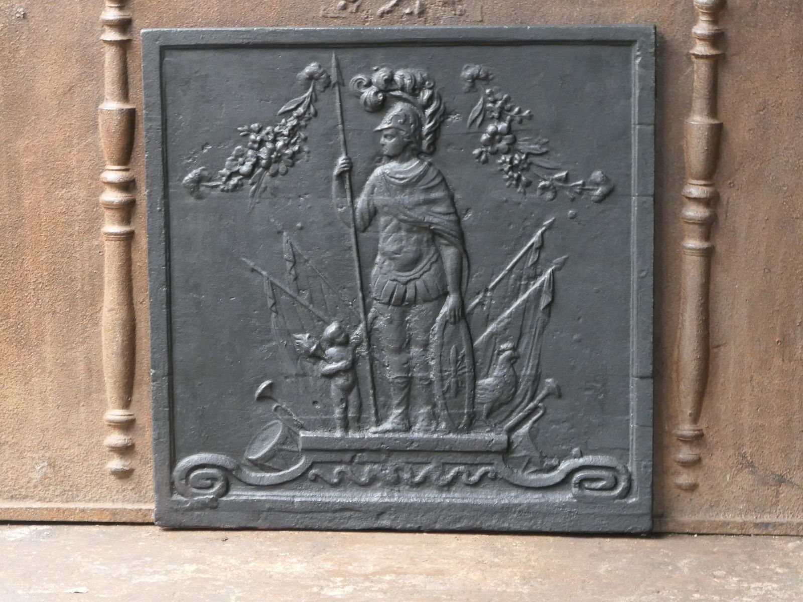 Antique French 'Mars' Fireback / Backsplash, 19th Century photo 508.0