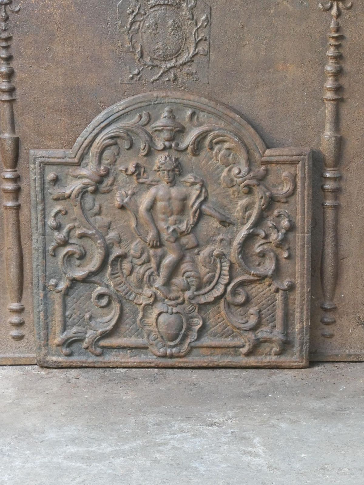 French Louis XV Style 'Apollo With Lyre' Fireback / Backsplash, 20th Century photo for sale