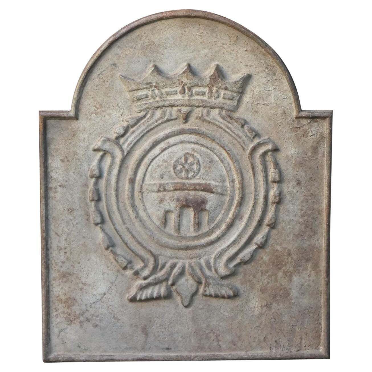 French Louis XIV Style 'Coat Of Arms' Fireback / Backsplash, 20th Century