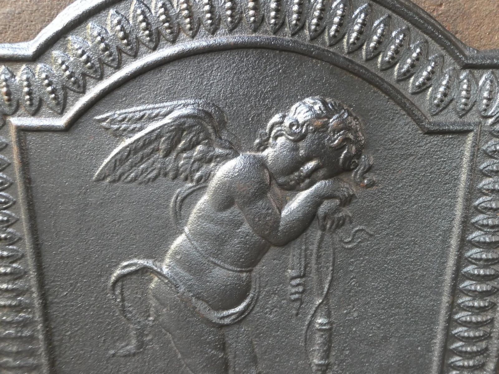 Antique French 'Cupid' Fireback / Backsplash, 18th   19th C. photo buy