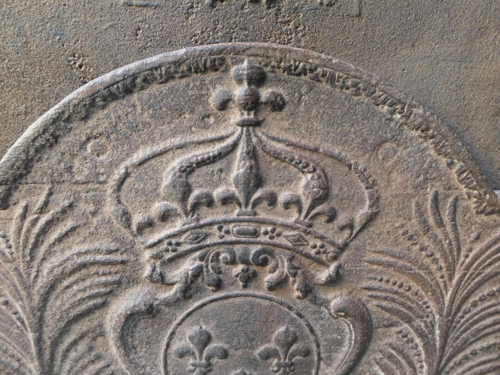 18th Century French Louis XV 'Arms Of France' Fireback / Backsplash photo vintage