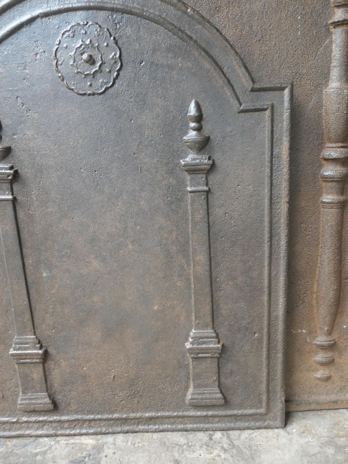 Antique French 'Pillars Of Freedom' Fireback / Backsplash, 18th   19th C. photo vintage