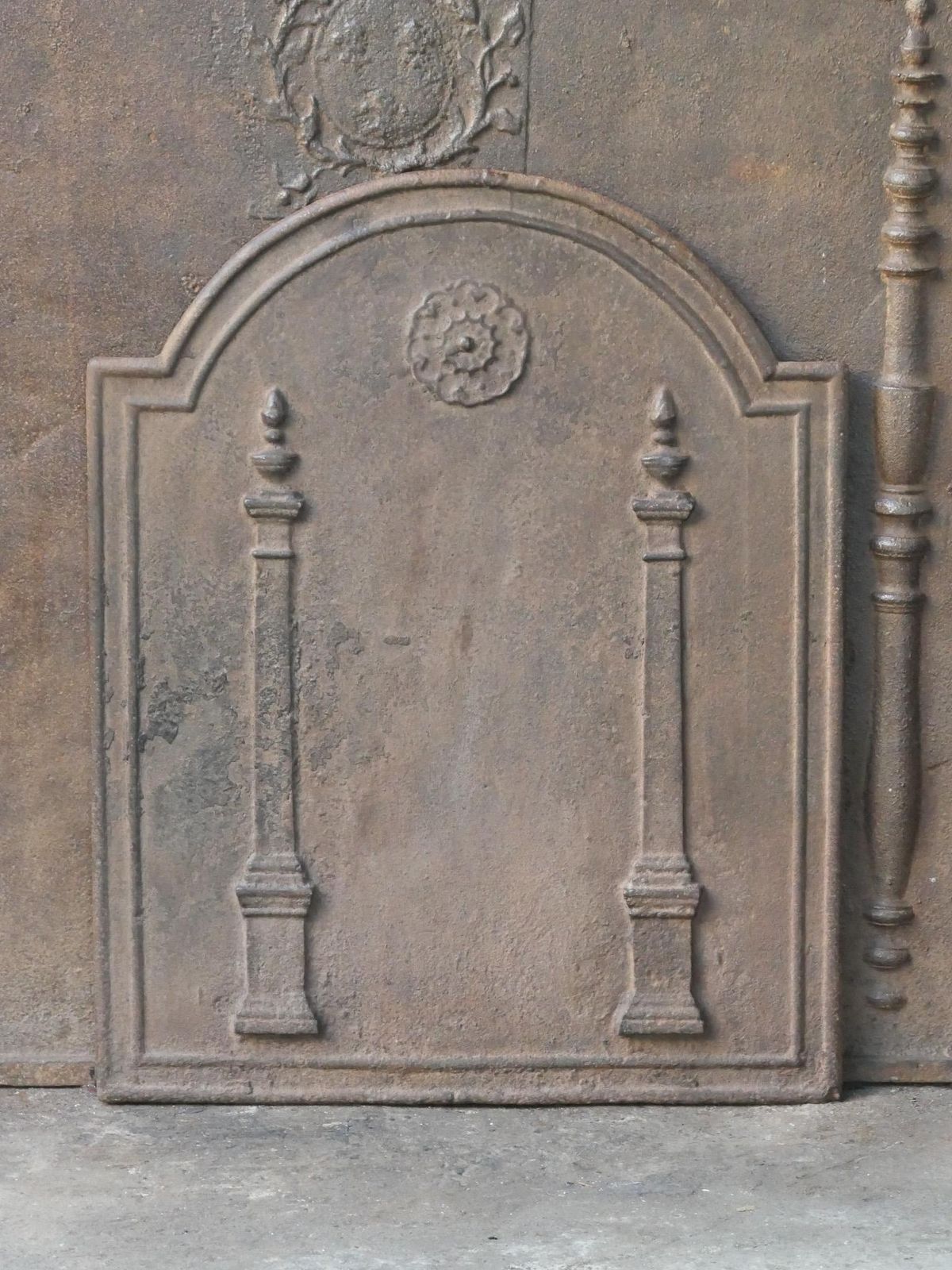Antique French 'Pillars Of Freedom' Fireback / Backsplash, 18th   19th C. photo for sale