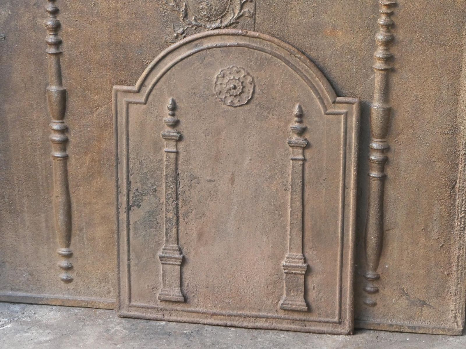 Antique French 'Pillars Of Freedom' Fireback / Backsplash, 18th   19th C. photo 508.0