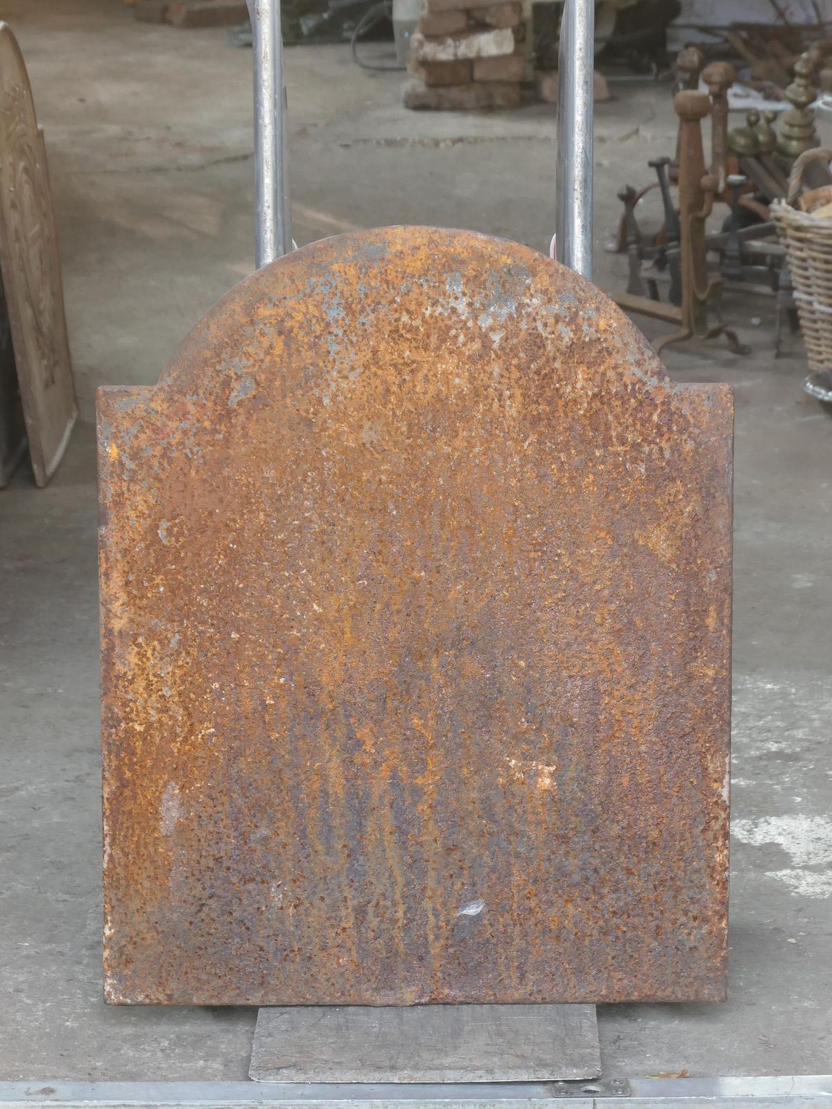 508.0 Antique French 'Pillars Of Freedom' Fireback / Backsplash, 18th   19th C. photo