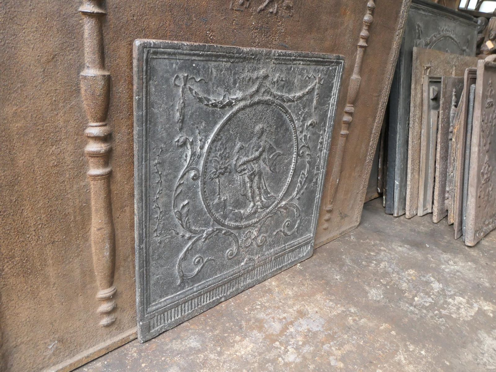 491.0 18th   19th C. French 'Apollo With Lyre' Fireback / Backsplash photo