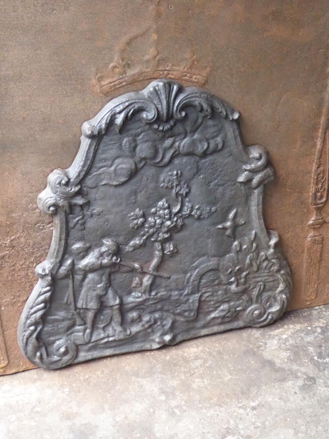 Antique French Napoleon III 'Hunter' Fireback / Backsplash, 19th Century photo Home Fixtures