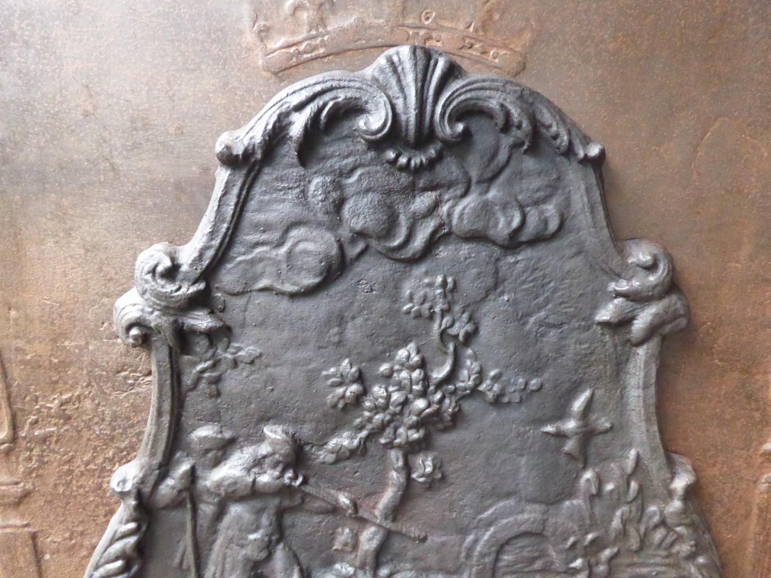 Antique French Napoleon III 'Hunter' Fireback / Backsplash, 19th Century photo 466.0