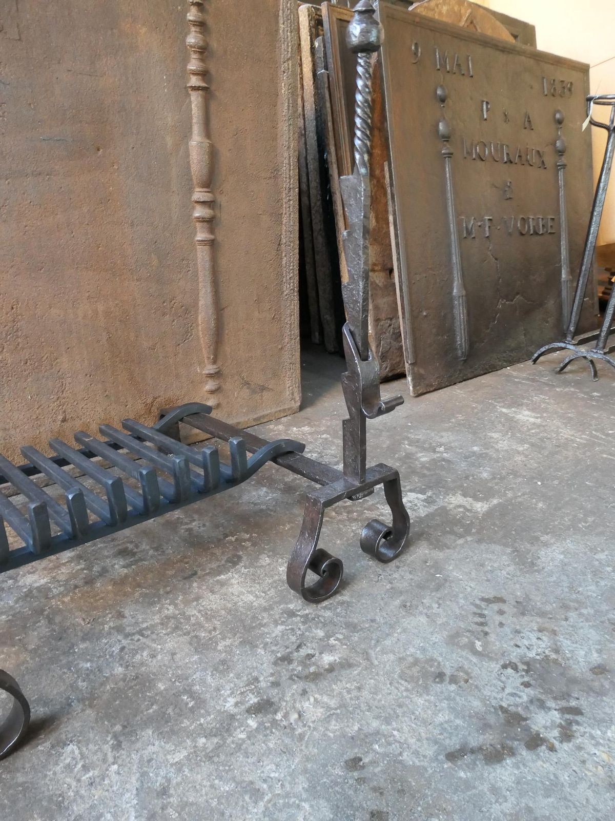 photo buy French Louis XV Period Fireplace Grate Or Fire Basket, 18th Century